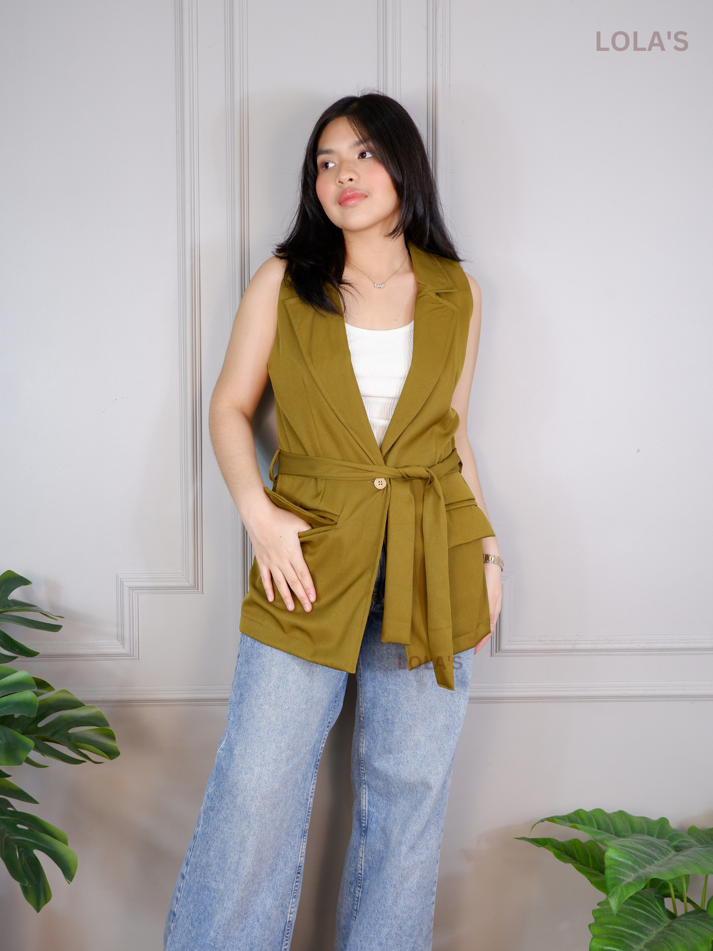 Carmilla Vest Blazer (Olive)