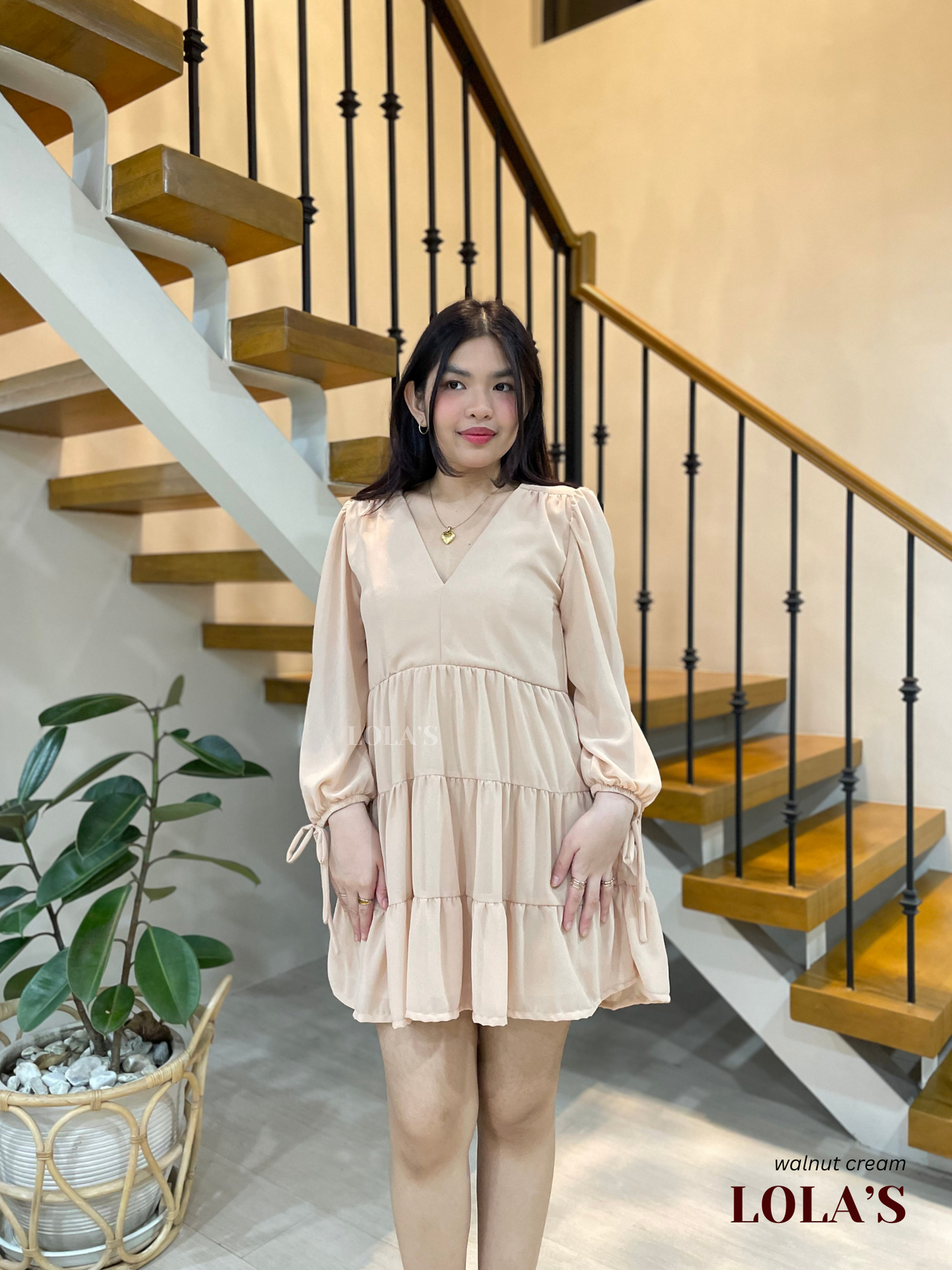 Monina Dress (Walnut Cream)