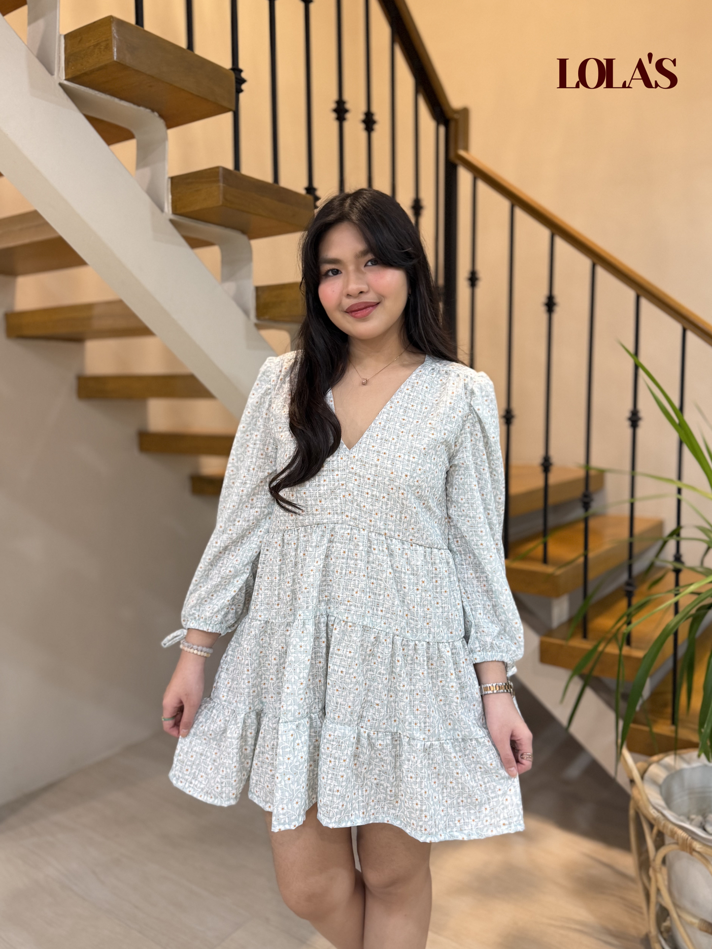 Monina Dress (Mint Daisies)