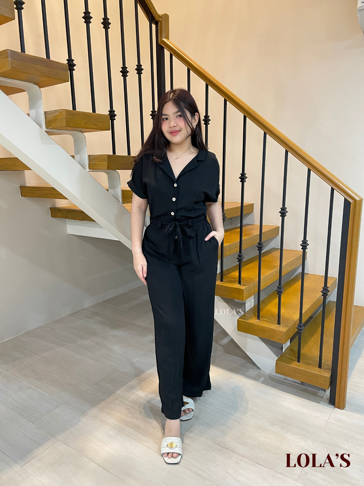 Rianne Jumpsuit (Black Soft Linen)