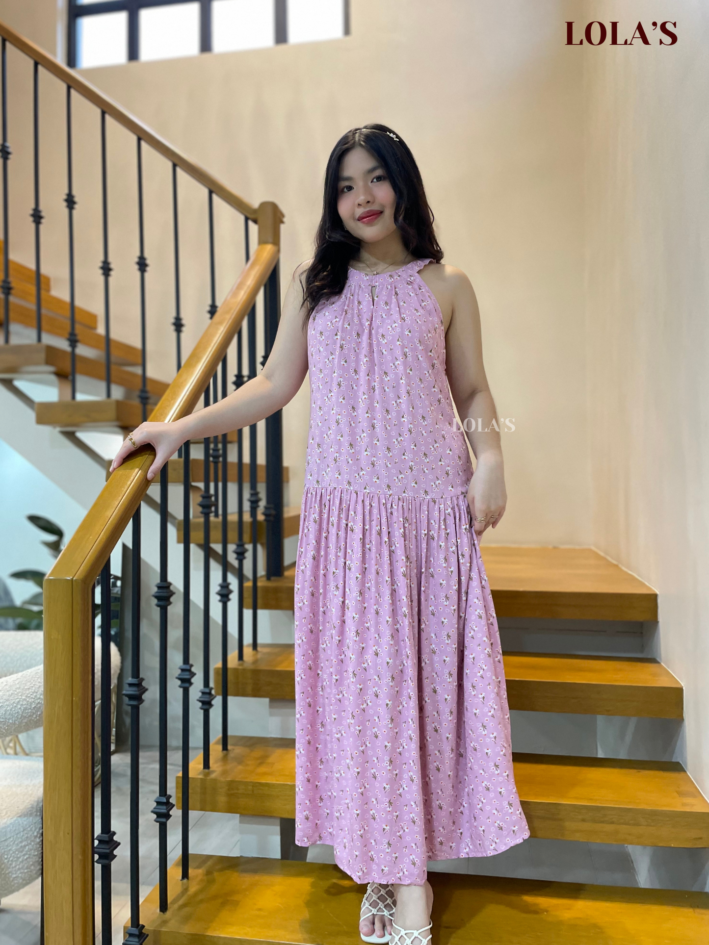 Chesca Dress (Pink Blooms)