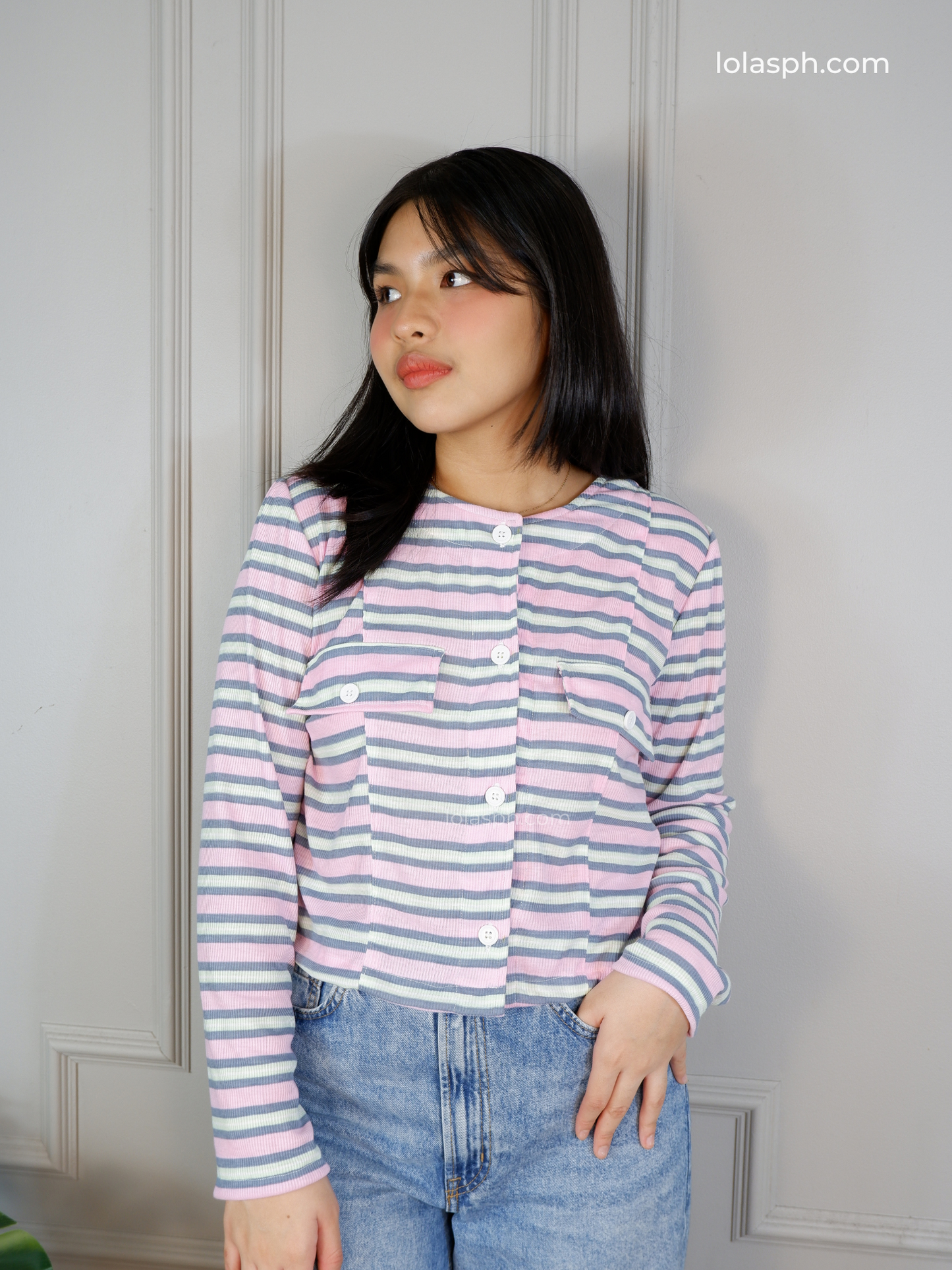 Angela Top (Pastel Stripes)