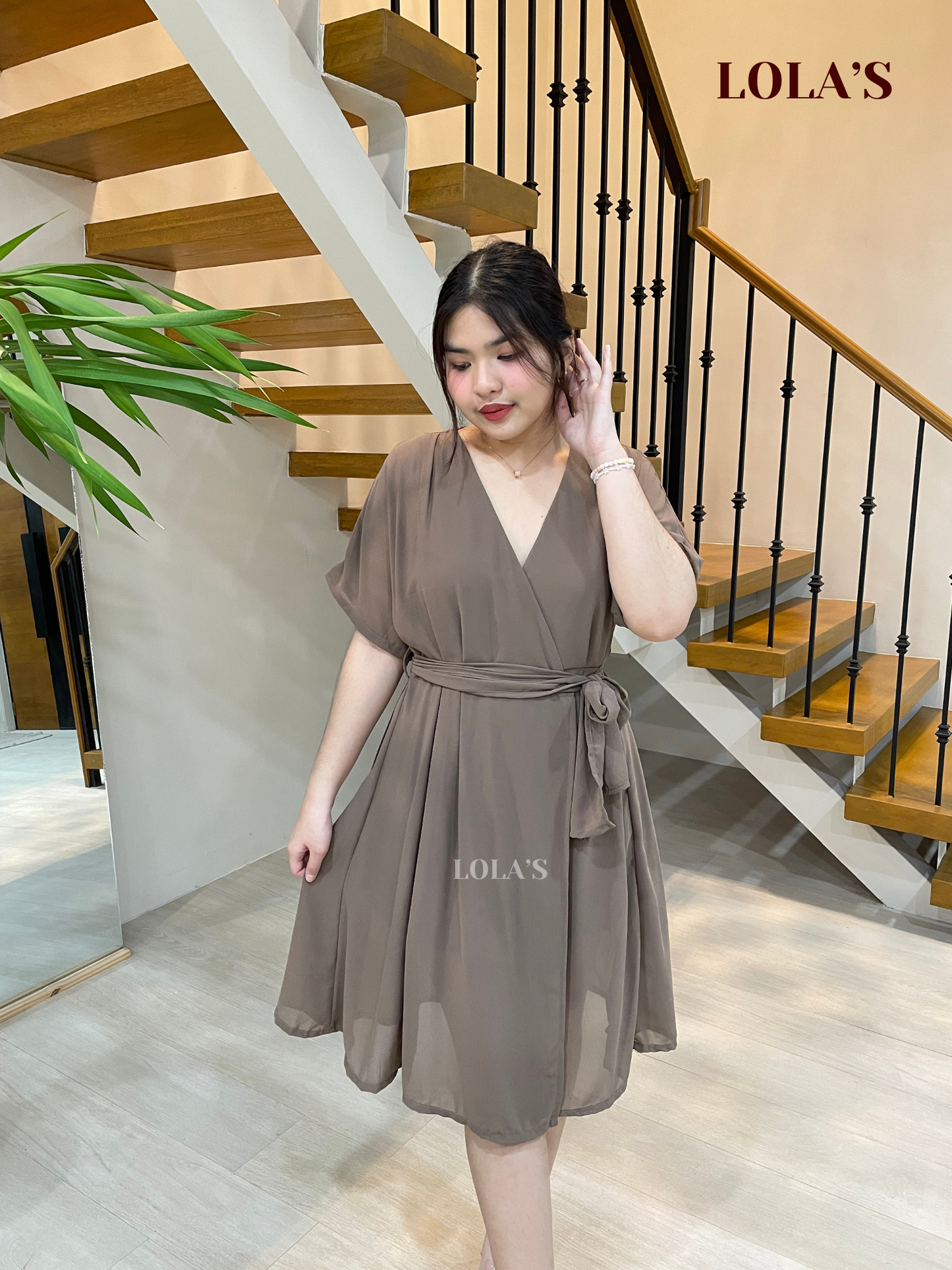 Linda Dress (Taupe)