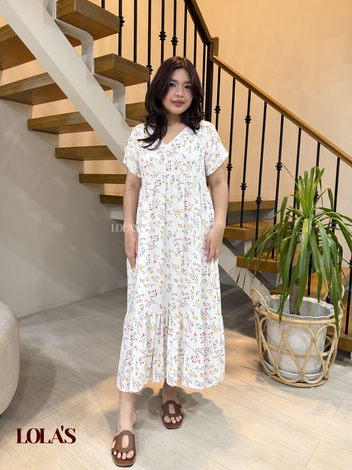 Jane Dress (White Blooms)