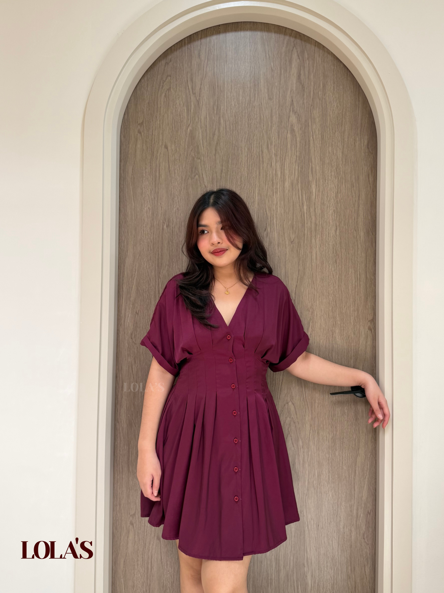 Felicia Dress (Burgundy)