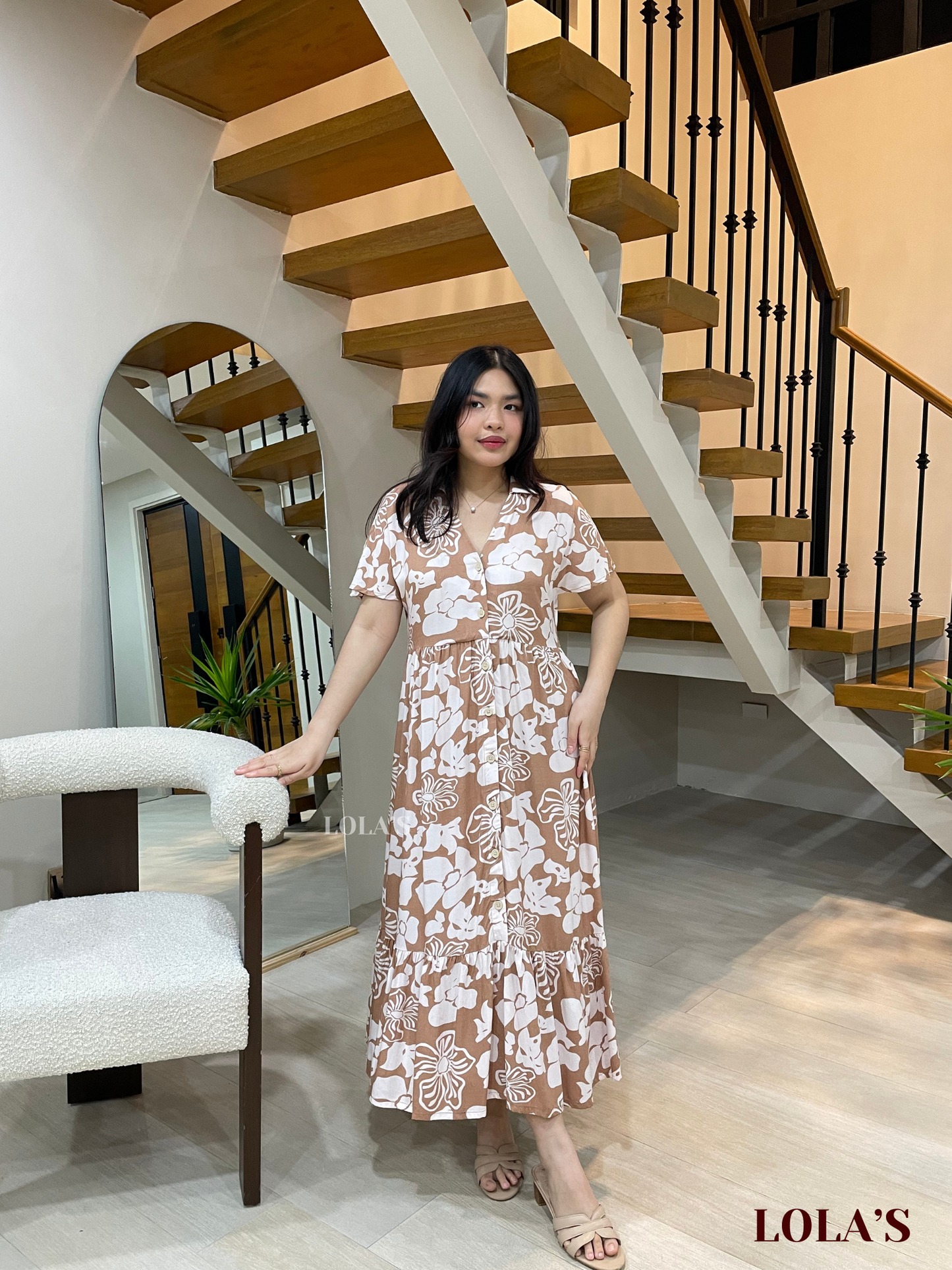 Regine Dress (Mocha Florette)