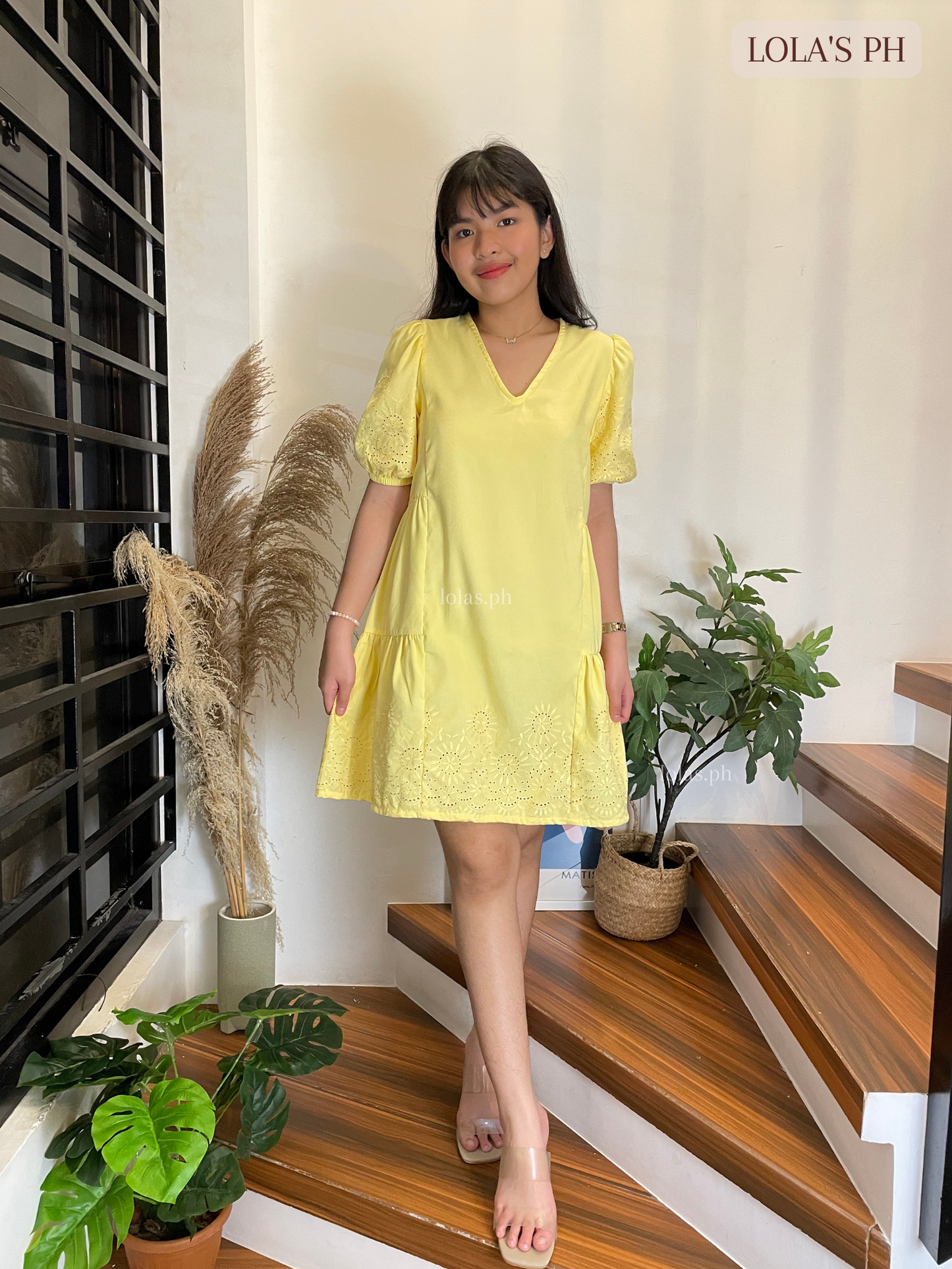 Jaegen Dress (Lemon Eyelet)