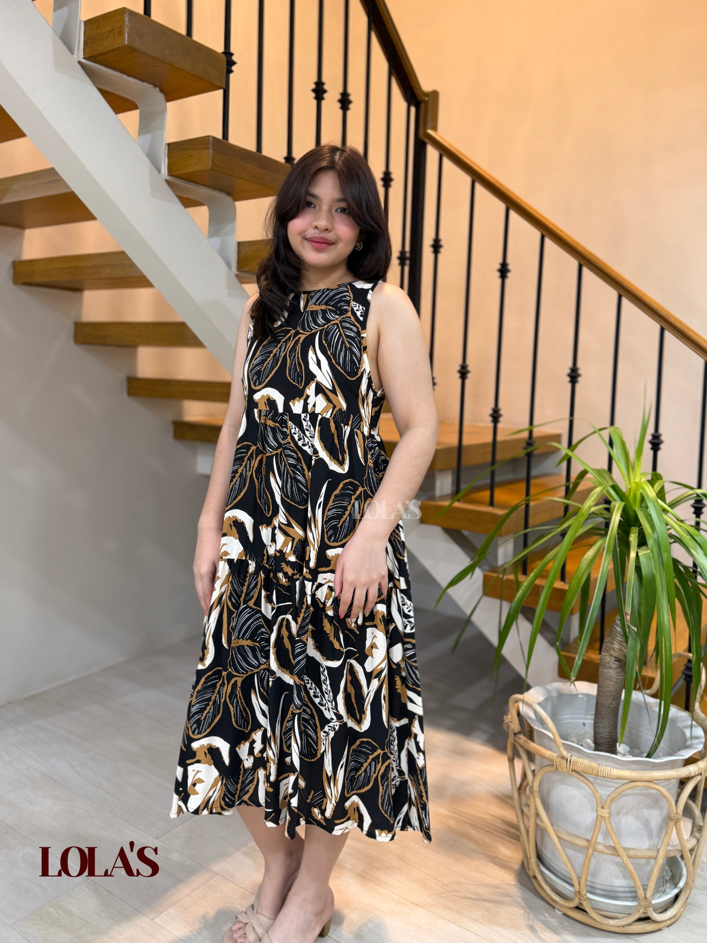 Miles Dress (Black Pinnate)