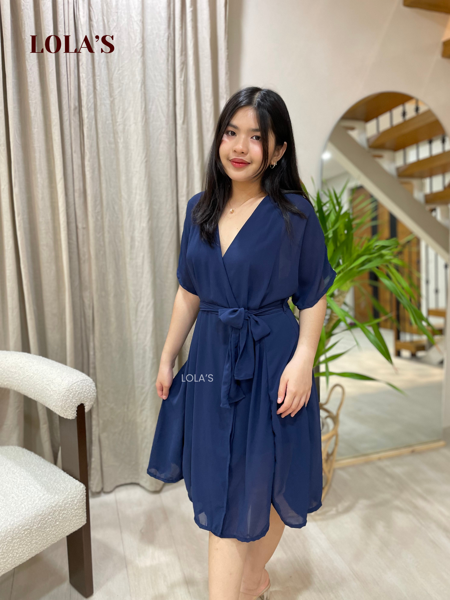 Linda Dress (Navy Blue)