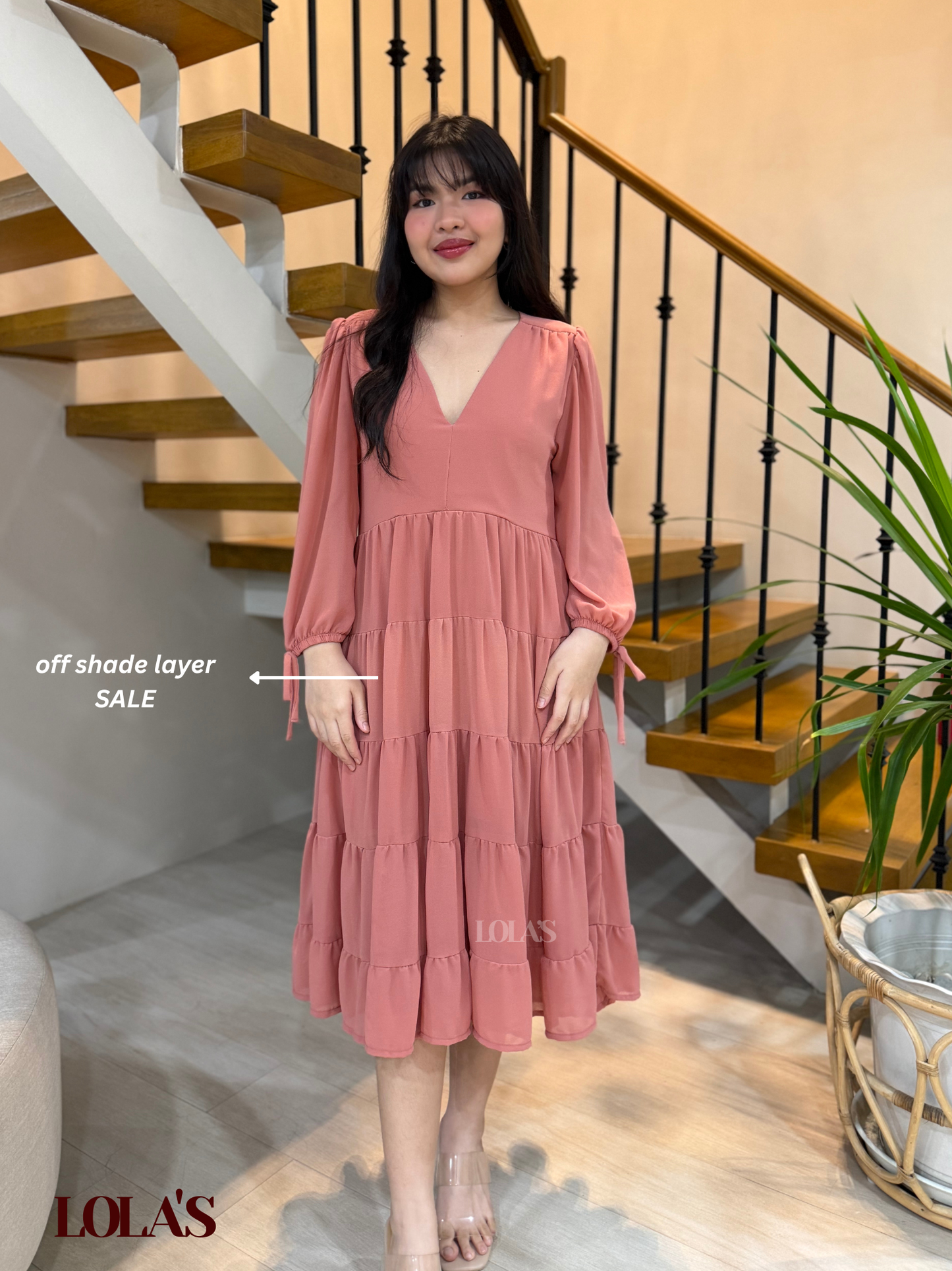 Anna Dress (Salmon SALE) OFF SHADE LAYERS