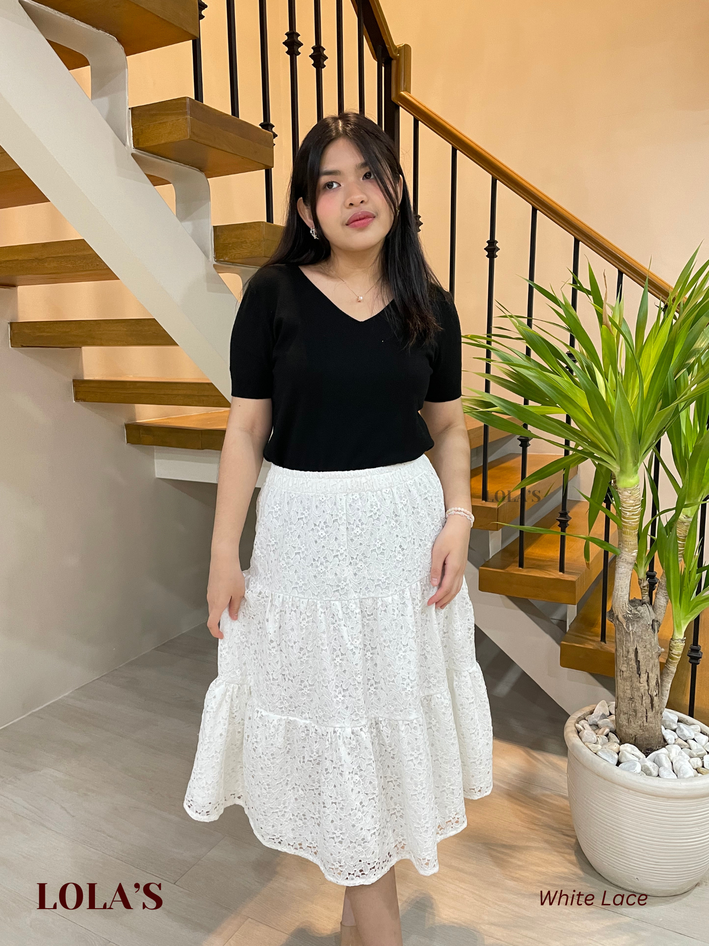 Penelope Skirt (White Lace)