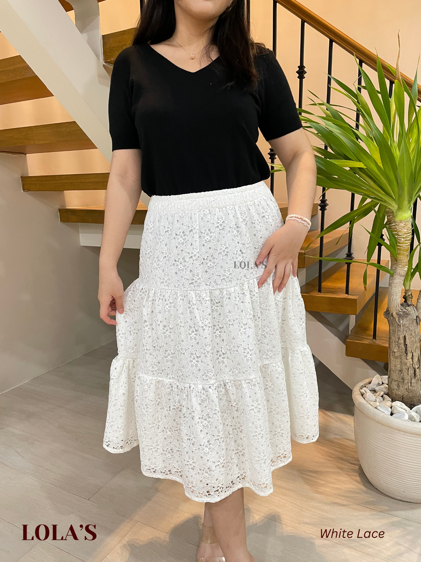 Penelope Skirt (White Lace)