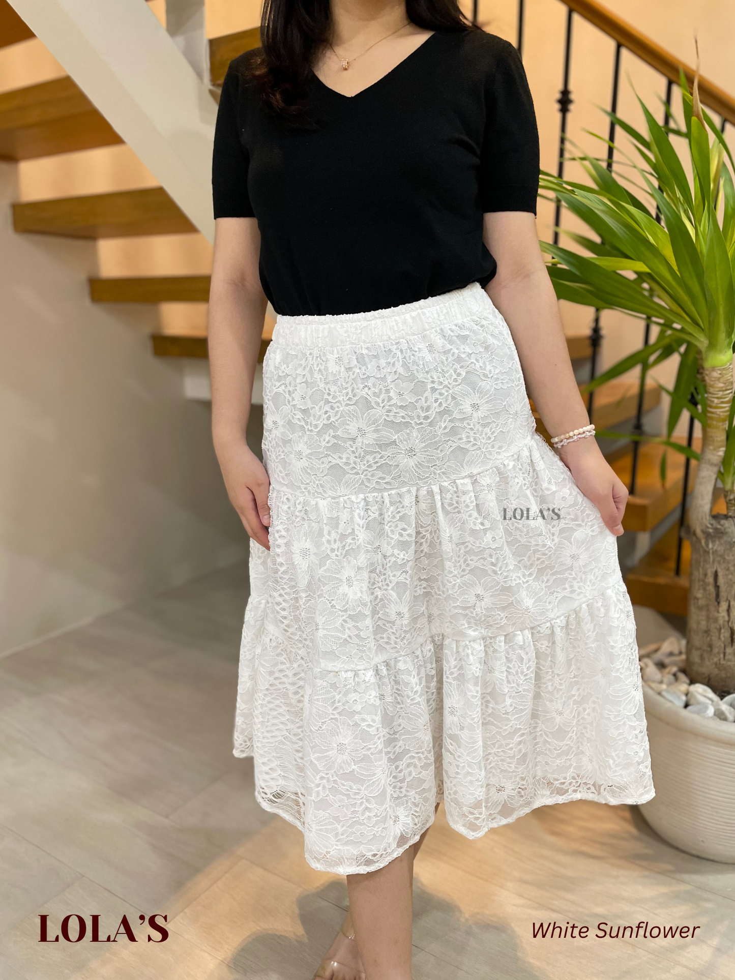 Penelope Skirt (White Sunflower)