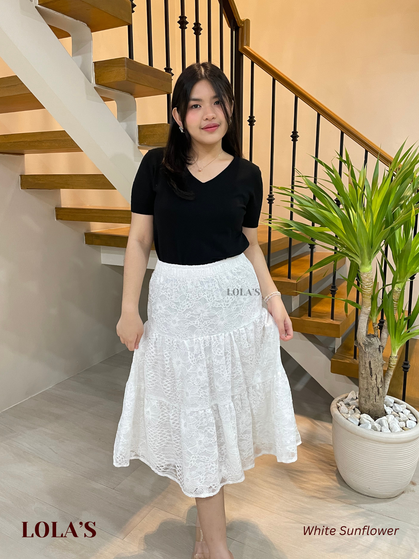 Penelope Skirt (White Sunflower)