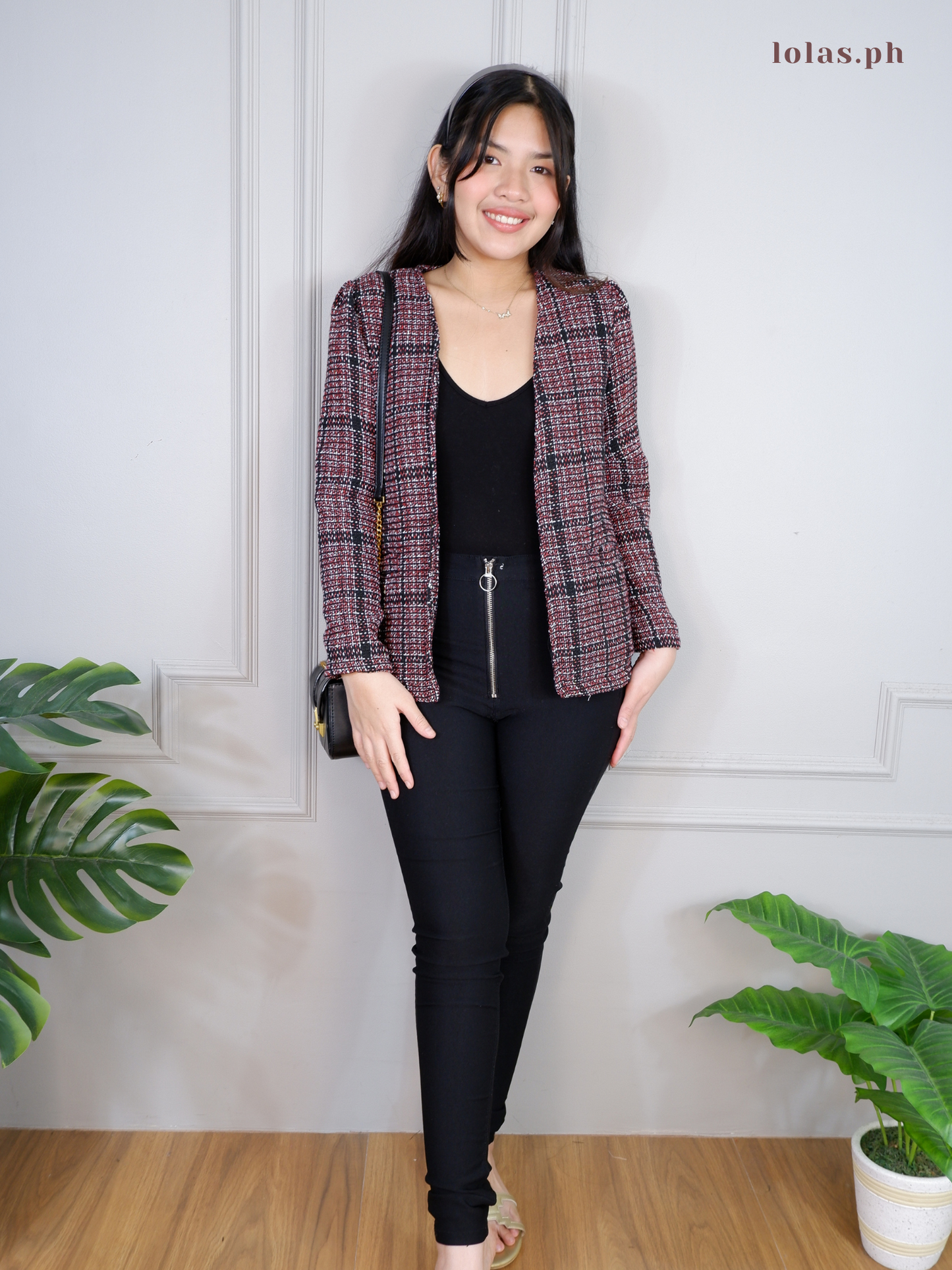 Jorz Tweed Blazer (Berry)
