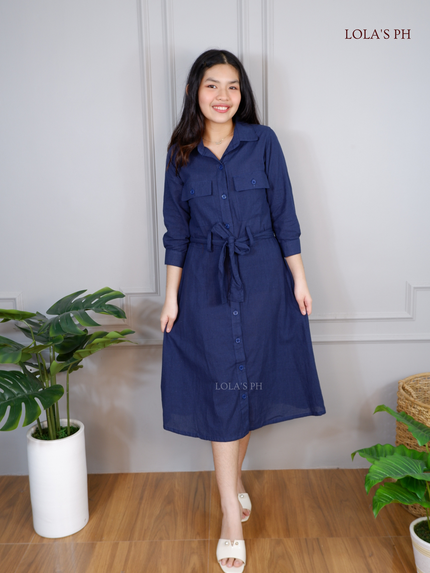 Megan Dress (Navy Blue)