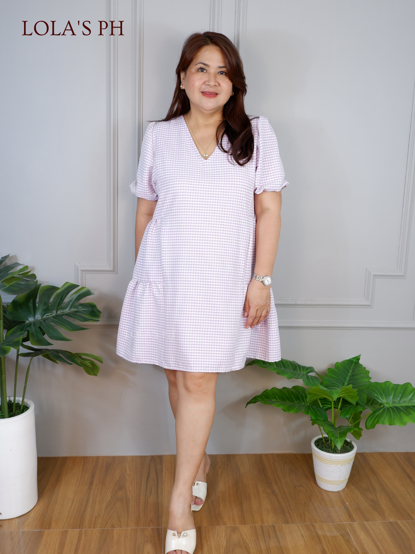 Jaegen Dress (Purple Gingham)