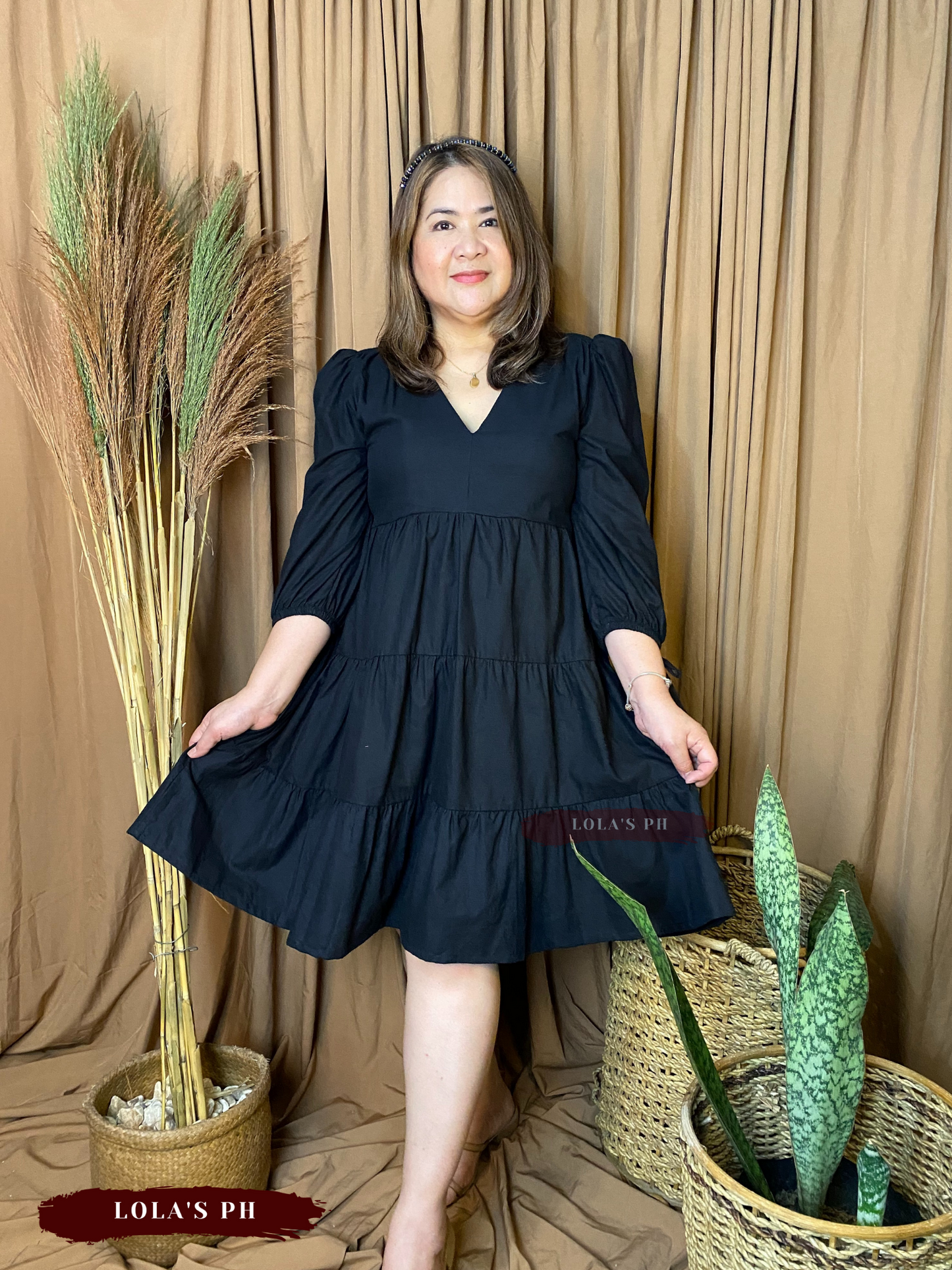 Claudia Dress (Cotton Linen Black)