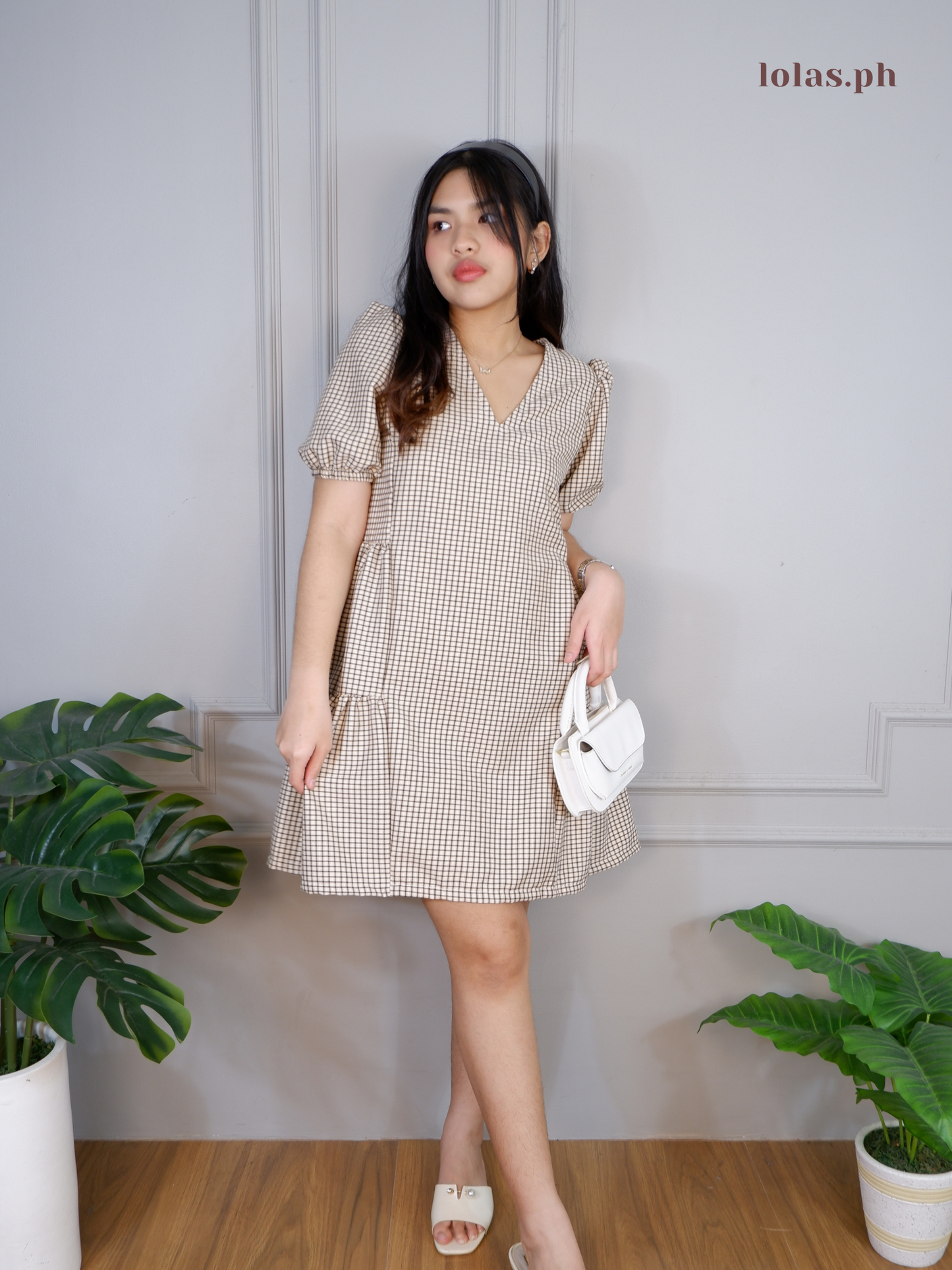 Jaegen Dress (Coffee Plaid)