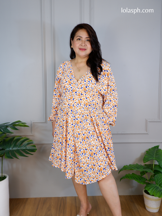 Ricci Dress (Orange Blooms)