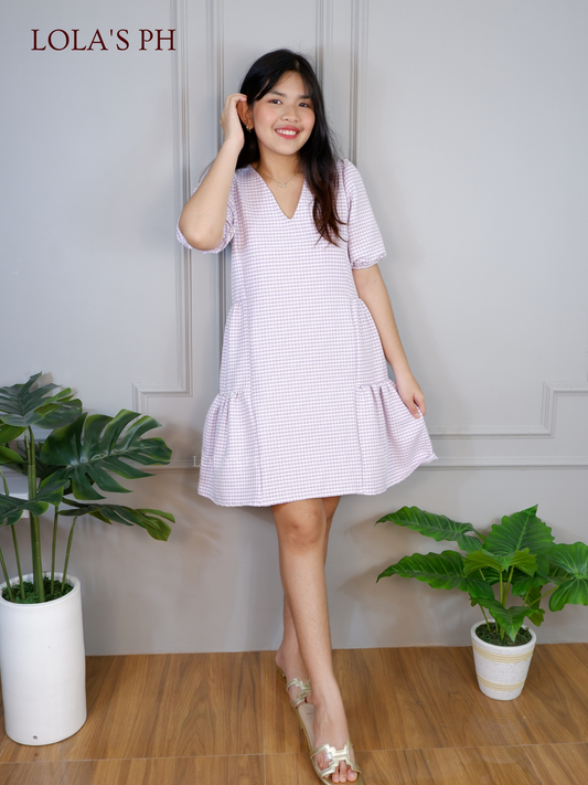 Jaegen Dress (Purple Gingham)