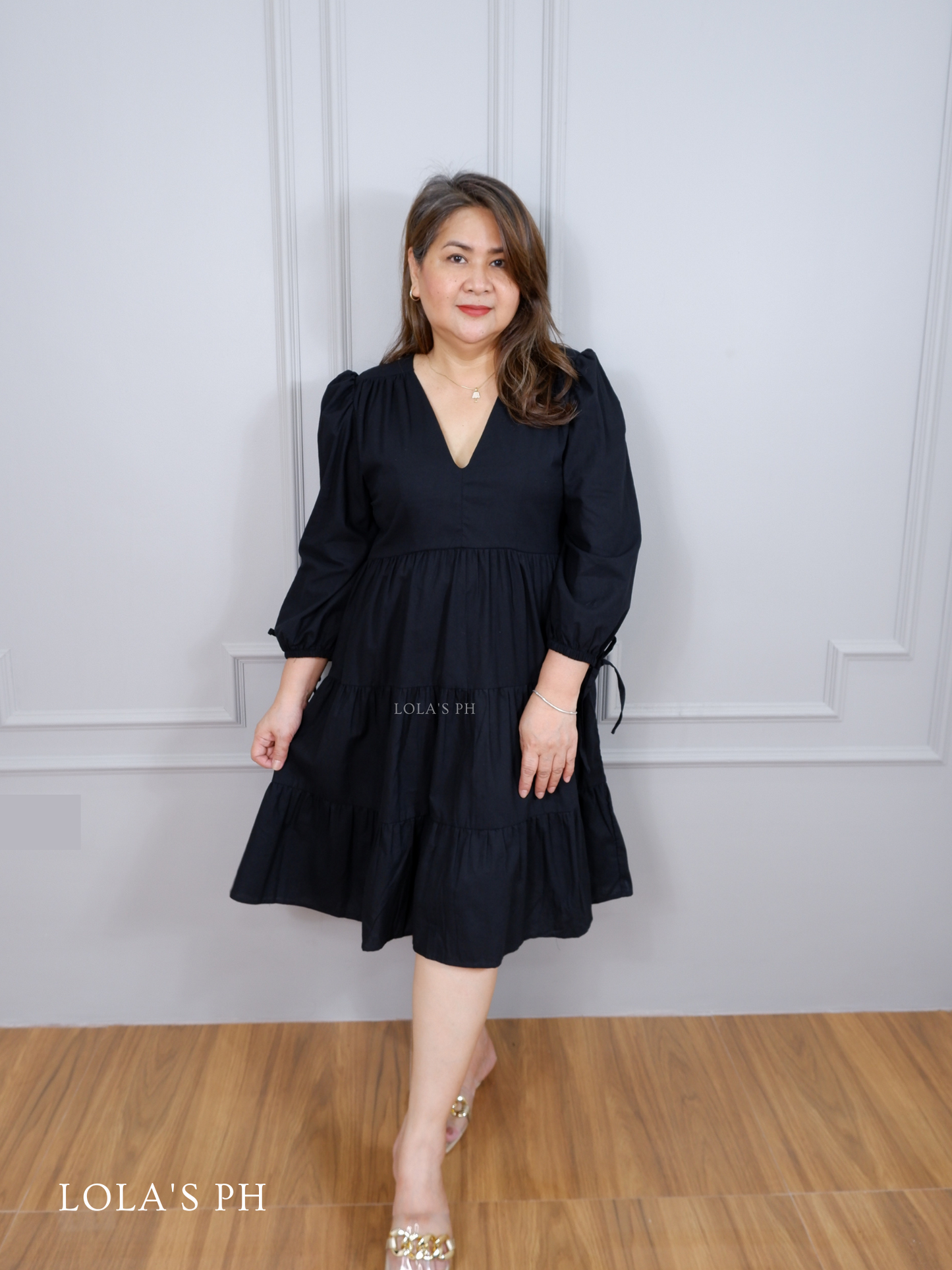 Claudia Dress (Cotton Linen Black)