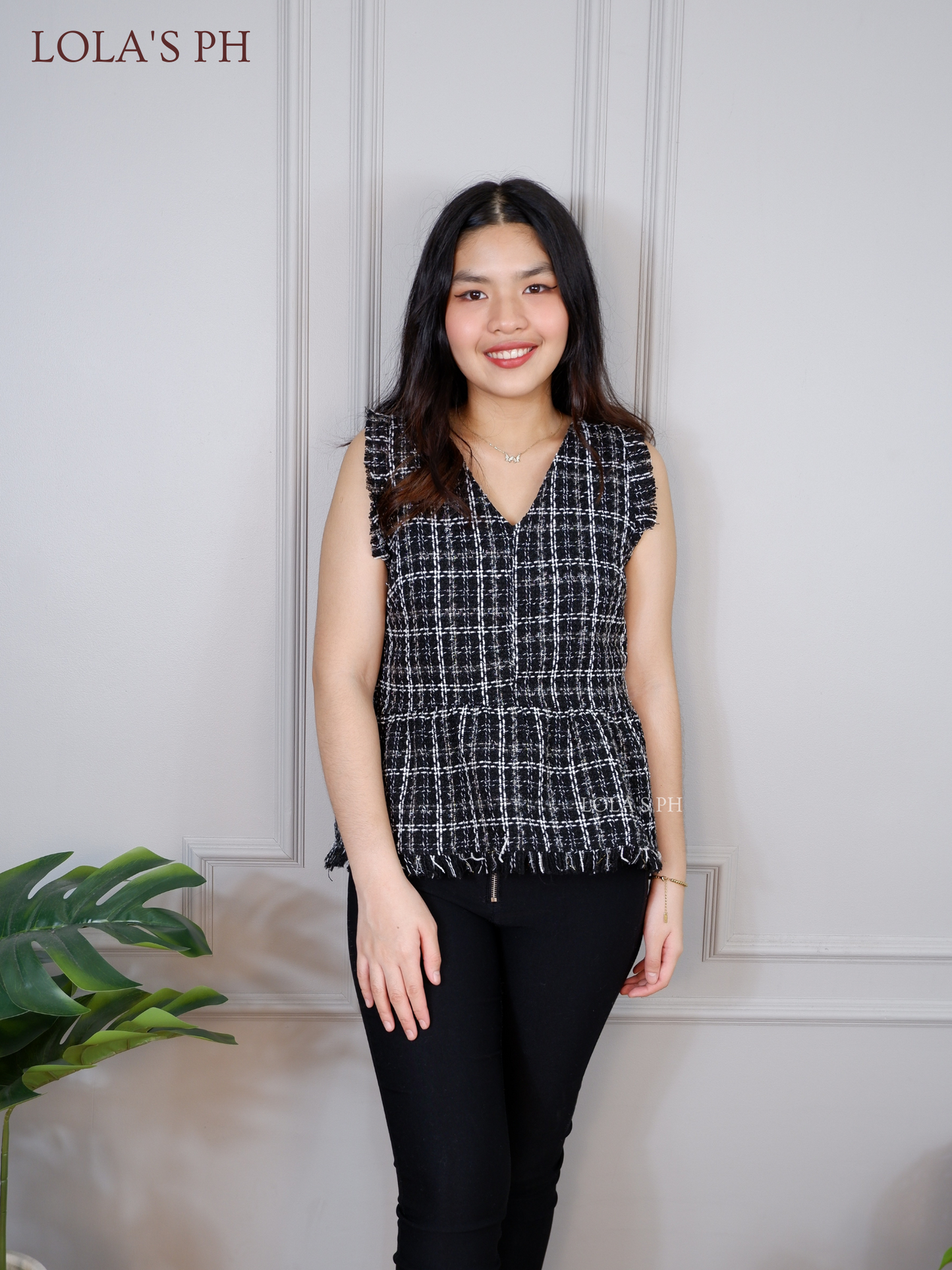 Erin Tweed Top (Black)