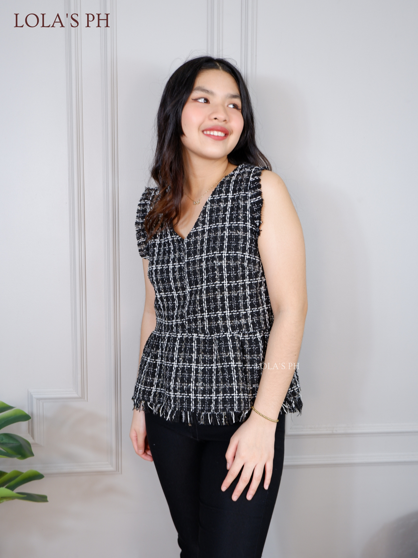 Erin Tweed Top (Black)