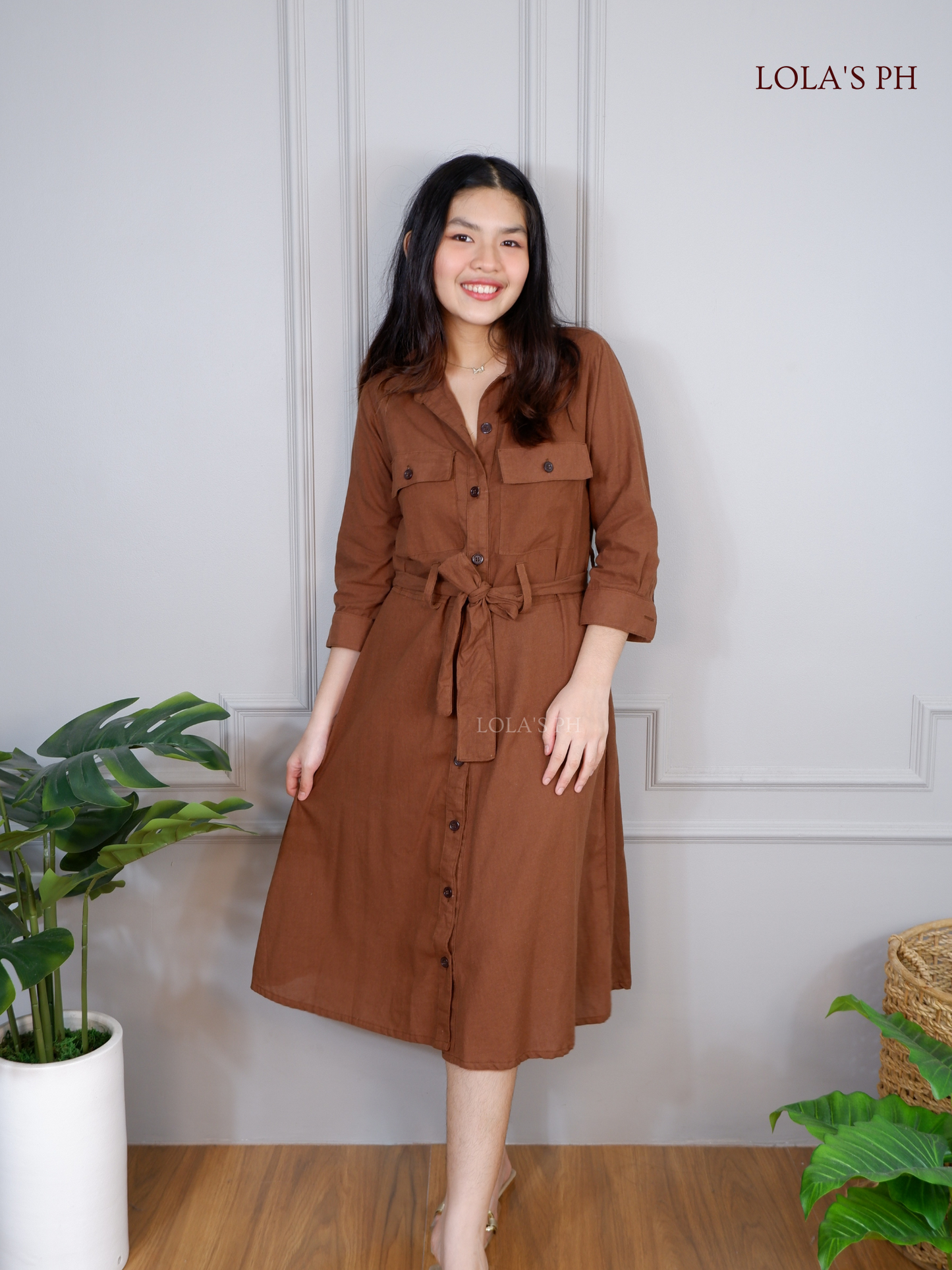 Megan Dress (Brown)