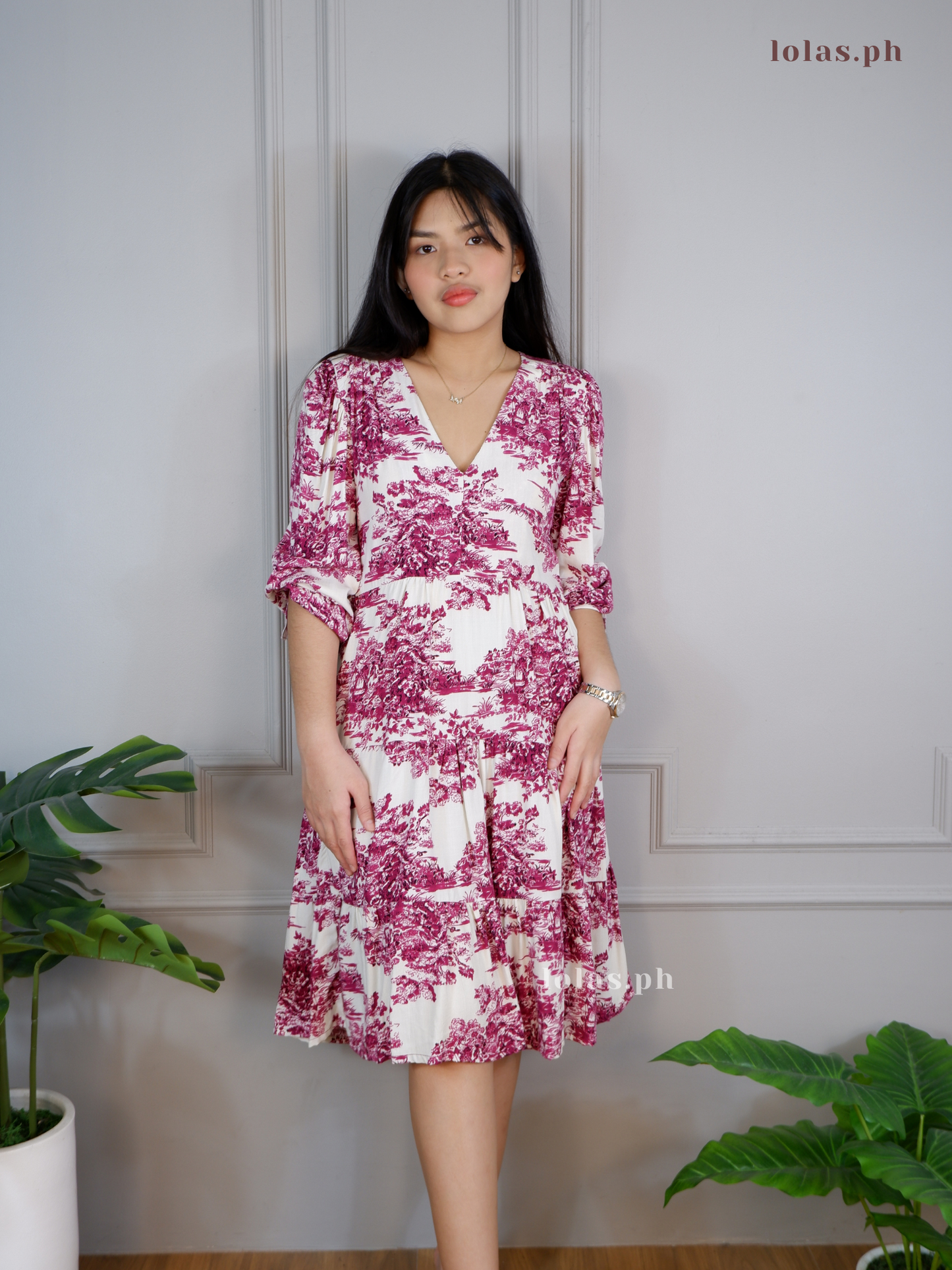 Claudia Dress (Magenta Toile)