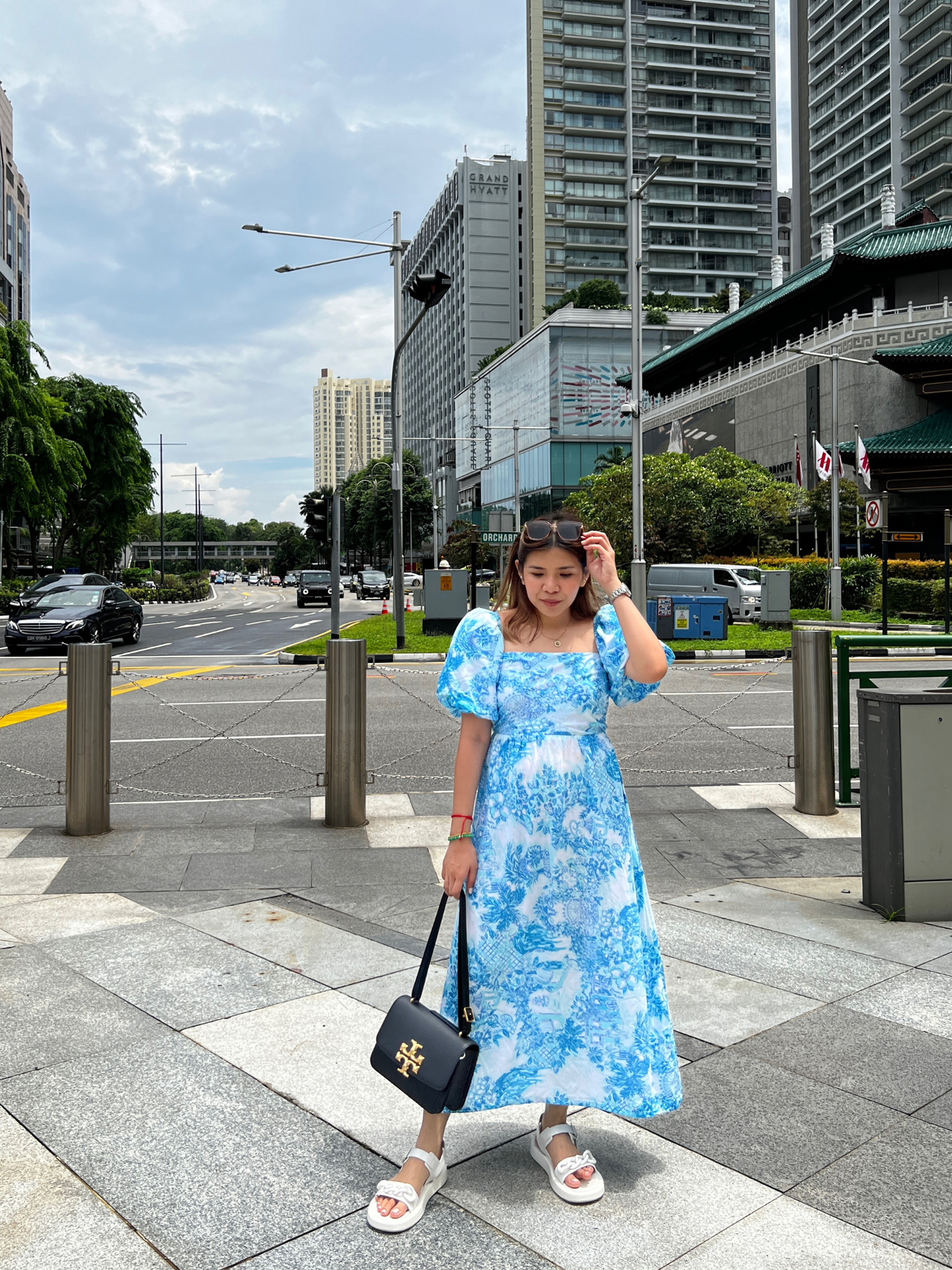 Jessica Dress (Ocean Blue Toile)