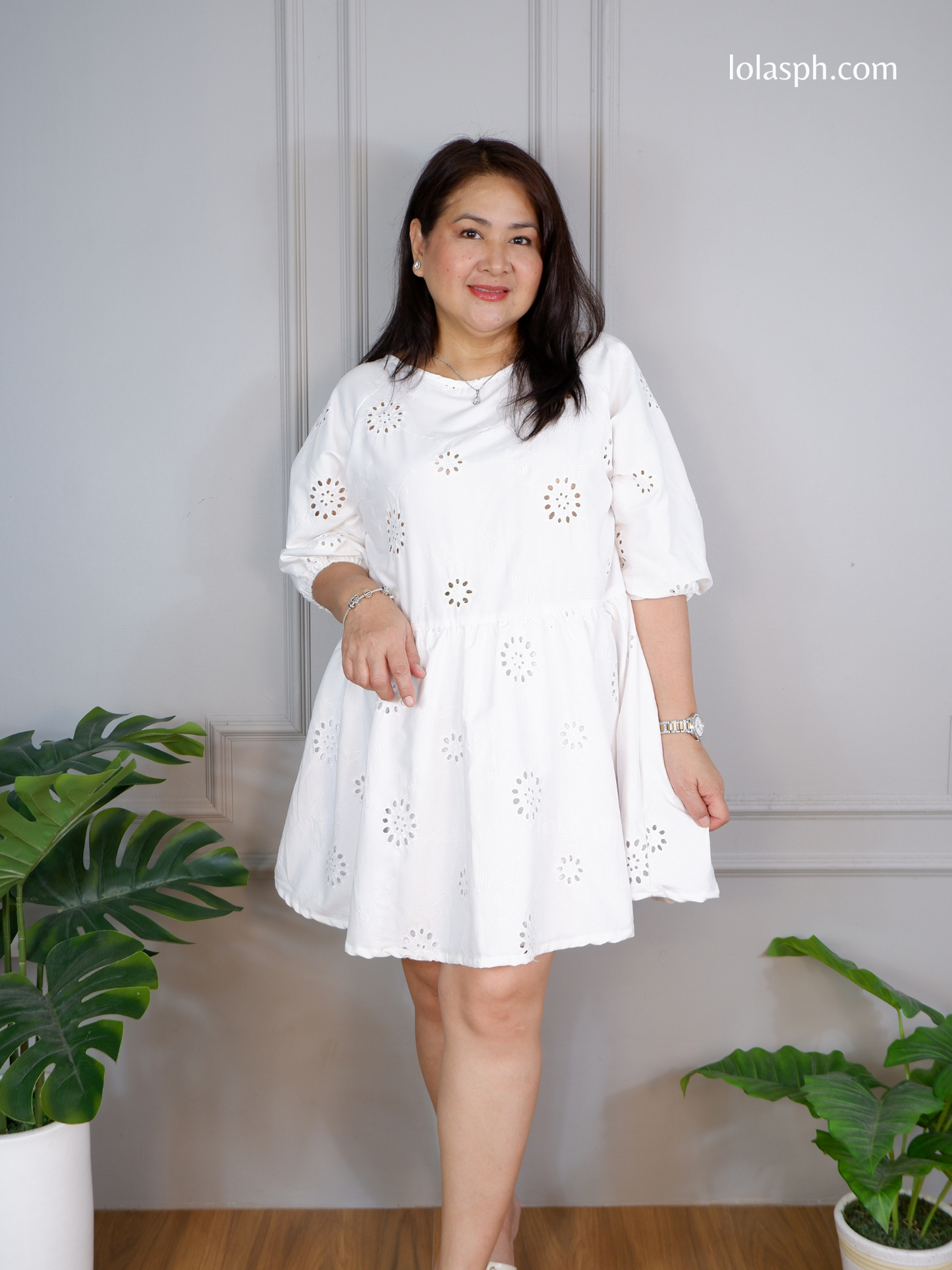 Andrea Dress (White Eyelet)