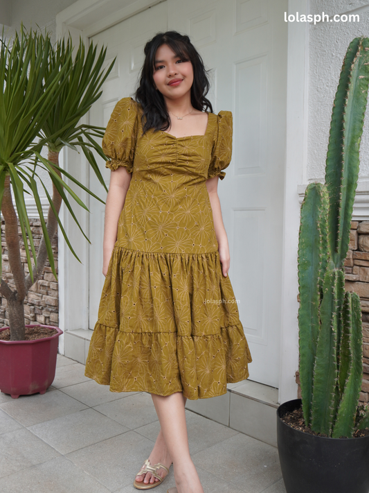 Genneel Eyelet Dress (Olive)