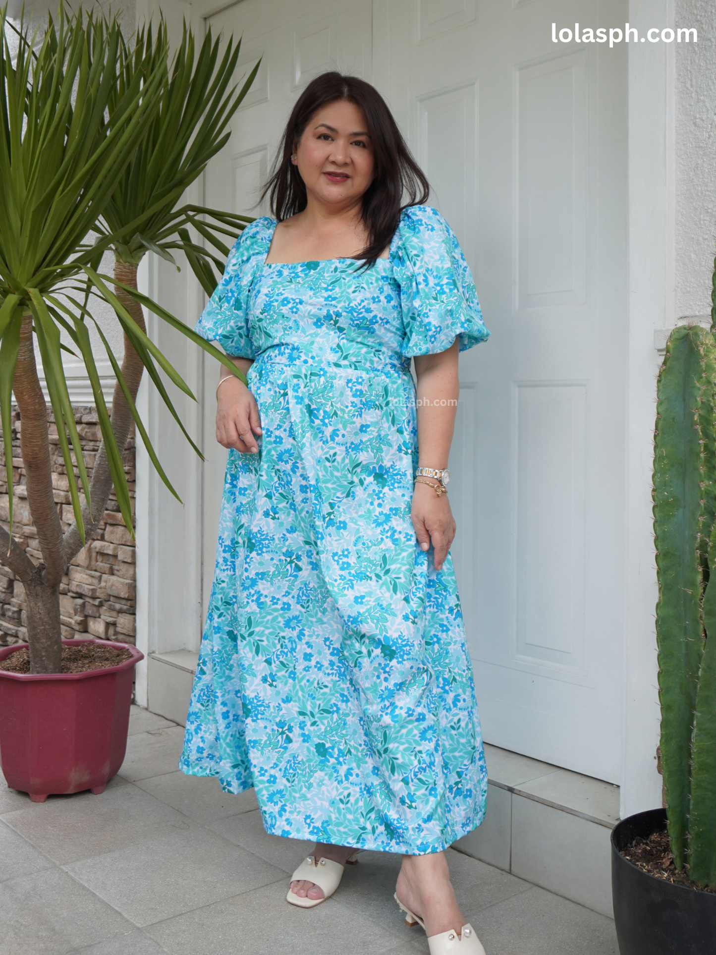 Jessica Dress (Floral Blues)