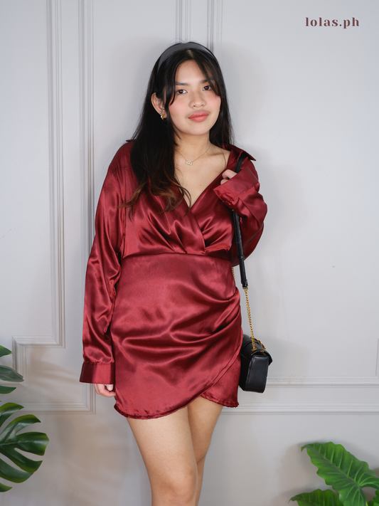 Carla Dress (Wine Red)