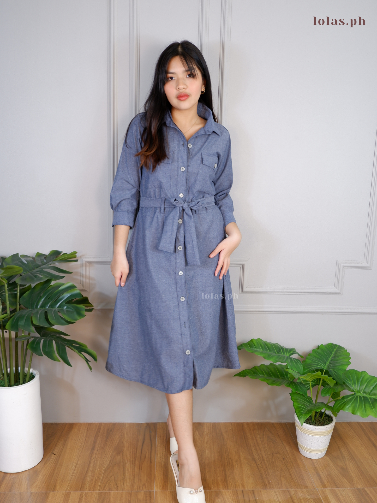 Megan Dress (Faded Denim)