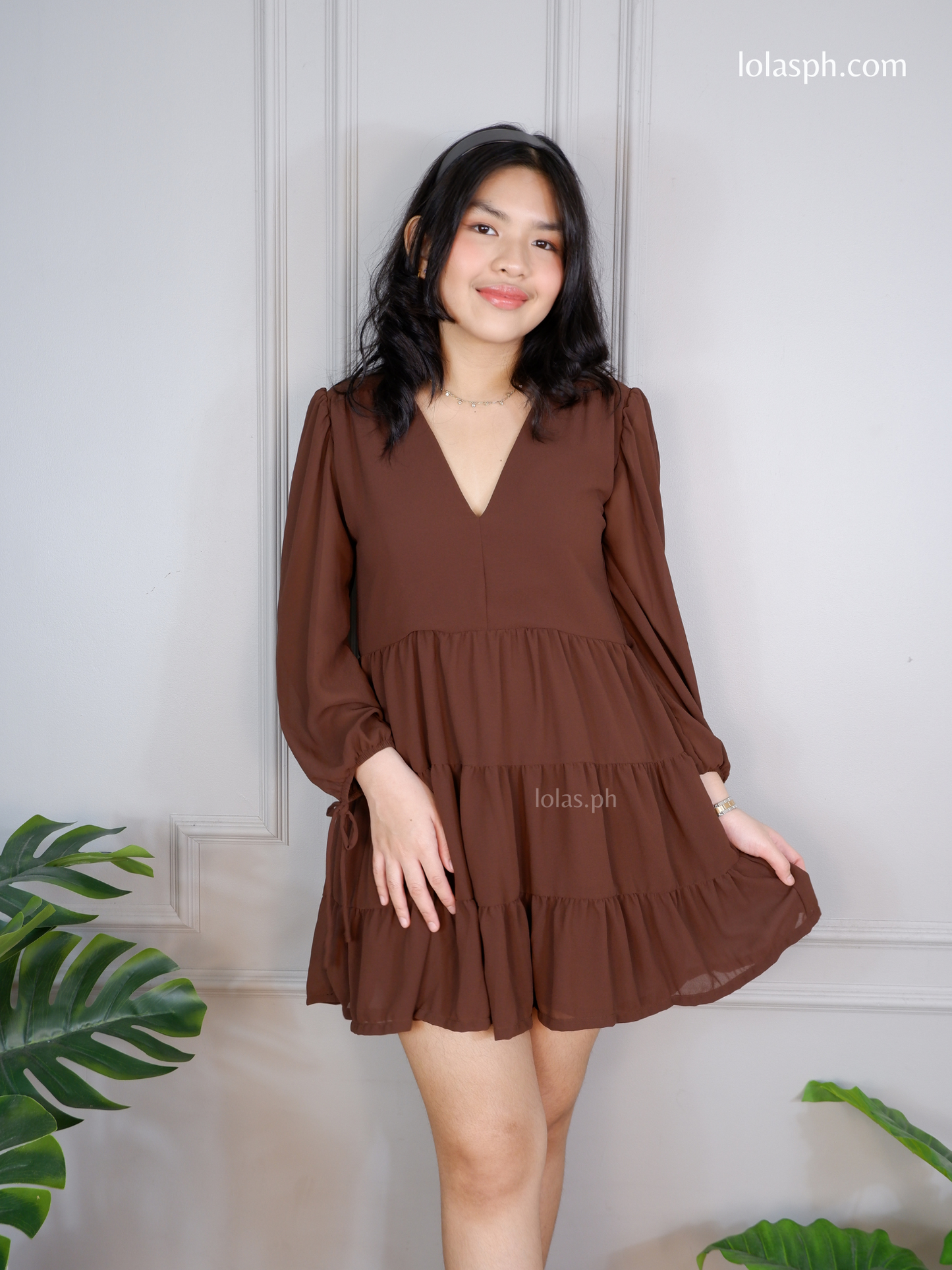 Monina Dress (Chocolate Brown)