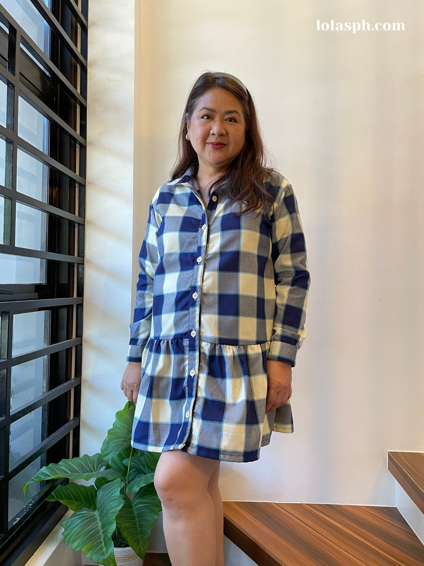 Chrissie Polo Dress (Blue Plaid)