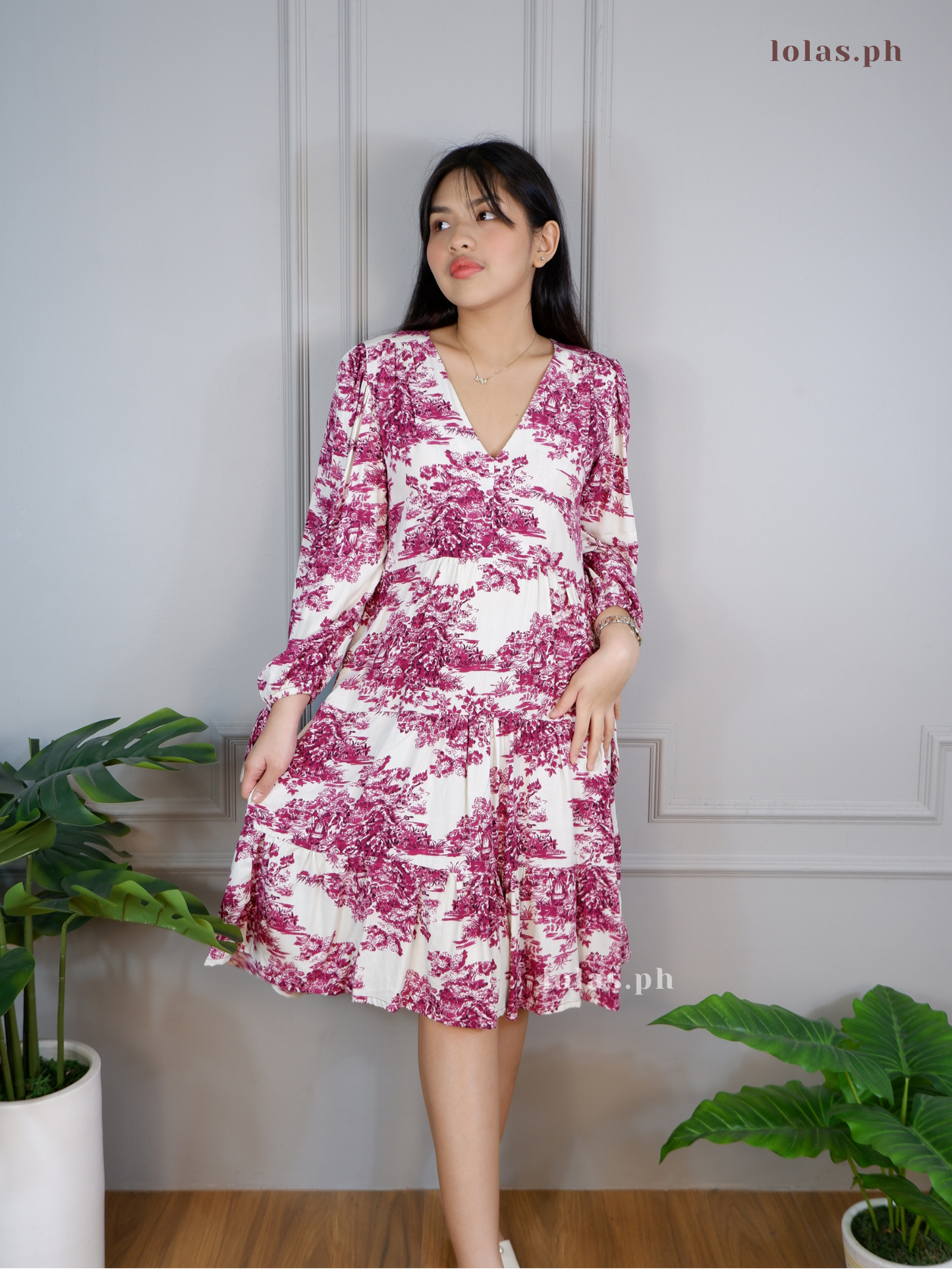 Claudia Dress (Magenta Toile)