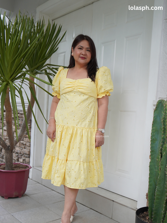 Genneel Eyelet Dress (Lemon)