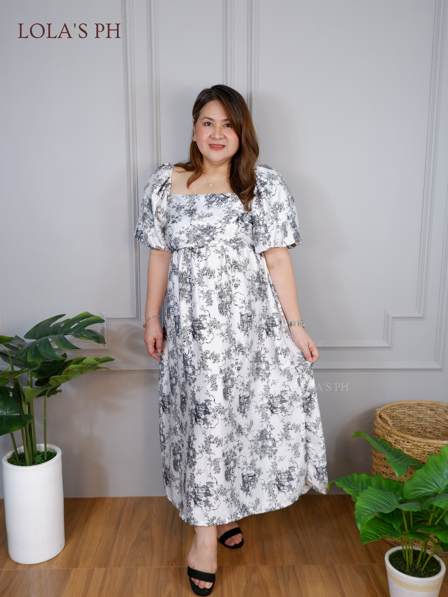 Jessica Dress (Silk Satin Black Toile)