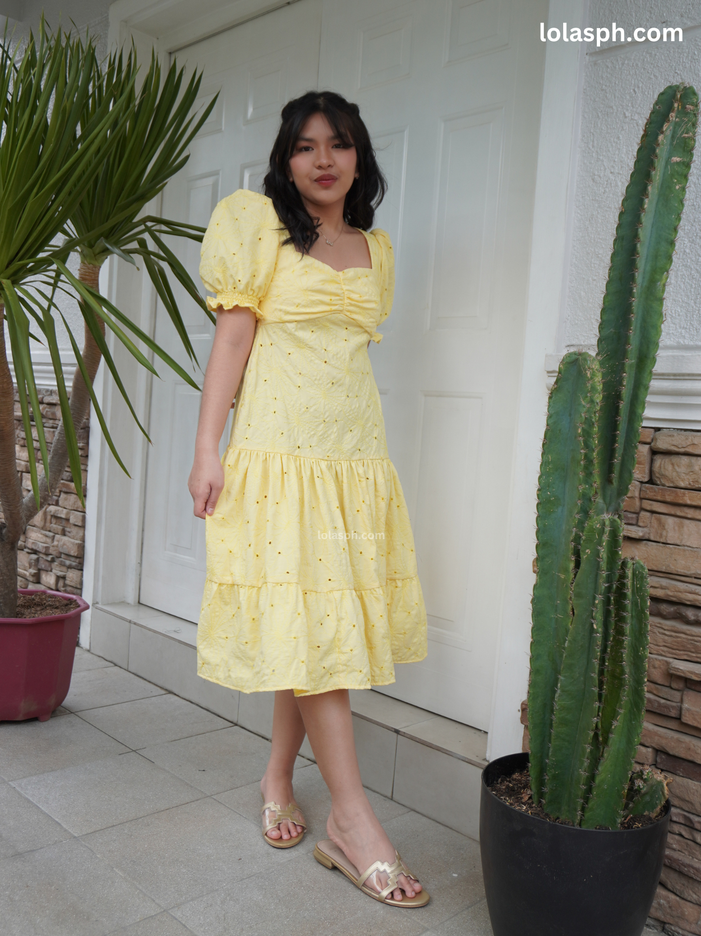 Genneel Eyelet Dress (Lemon)