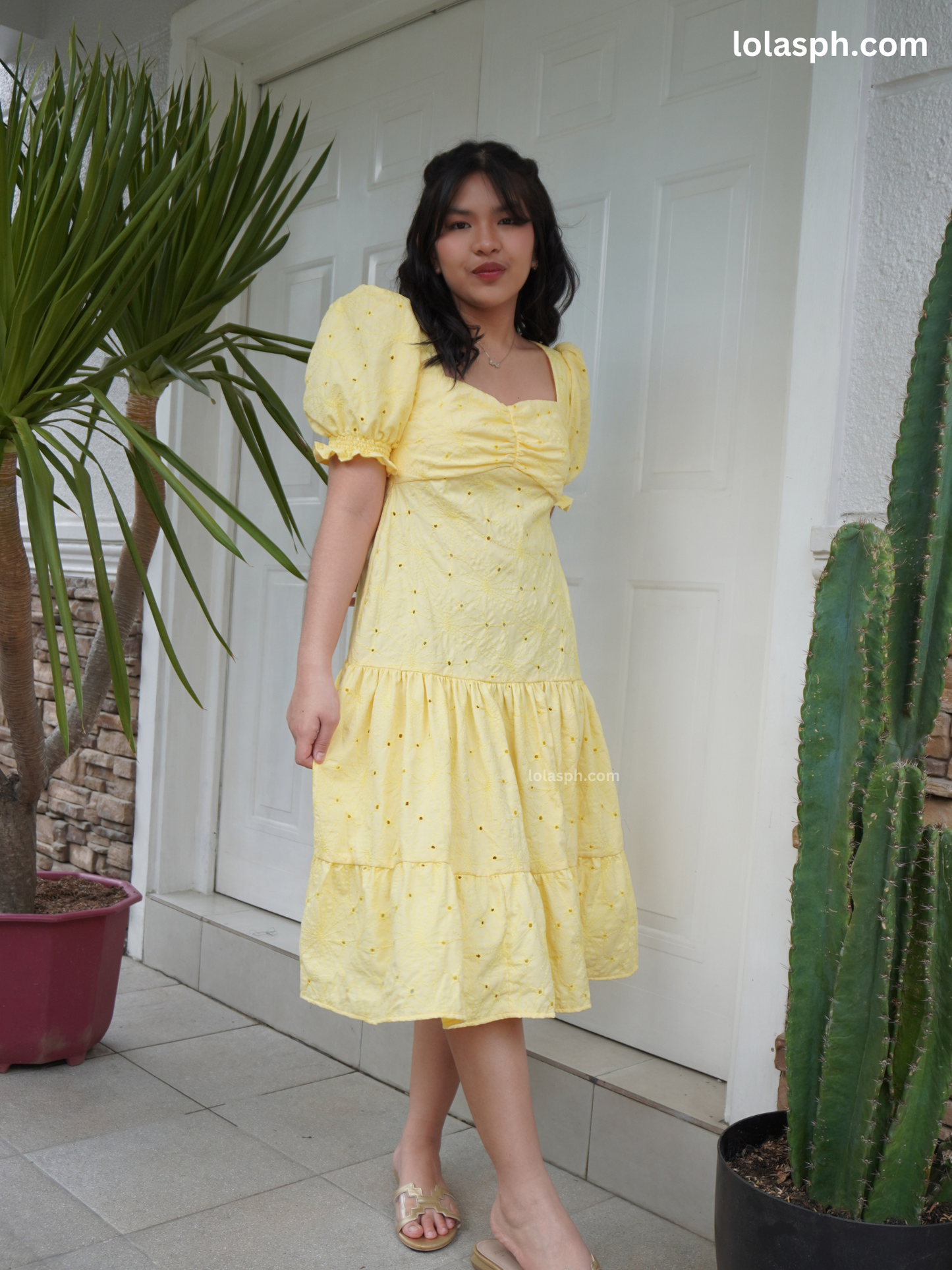 Genneel Eyelet Dress (Lemon)