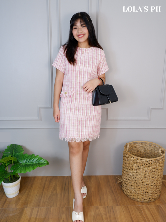 Jeryl Tweed Dress (Pink)