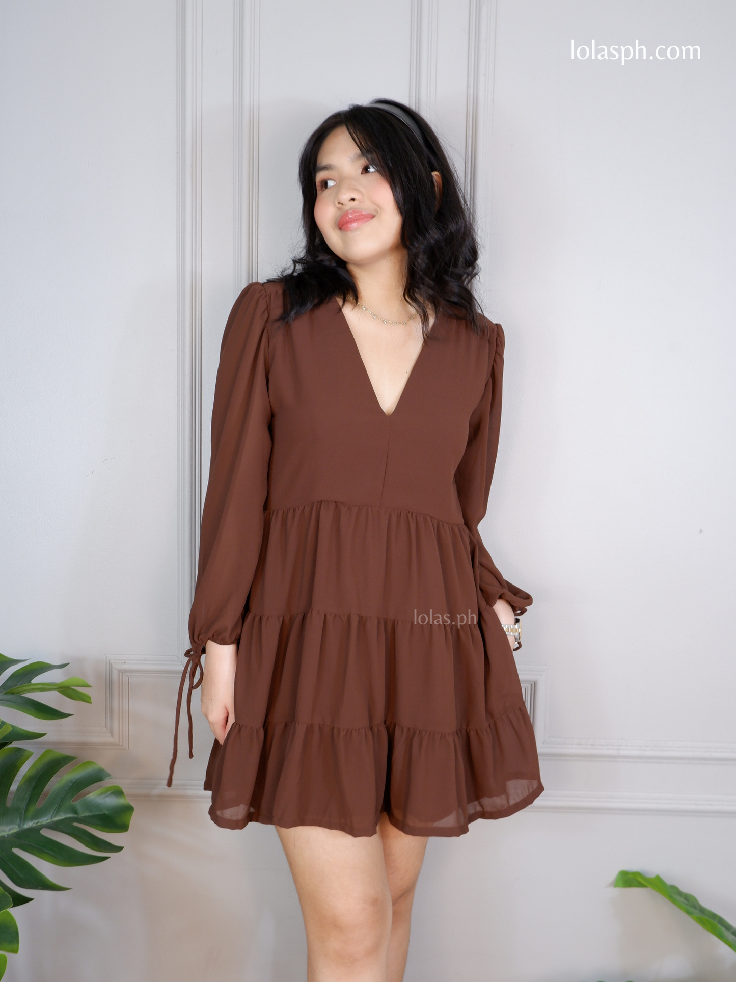 Monina Dress (Chocolate Brown)