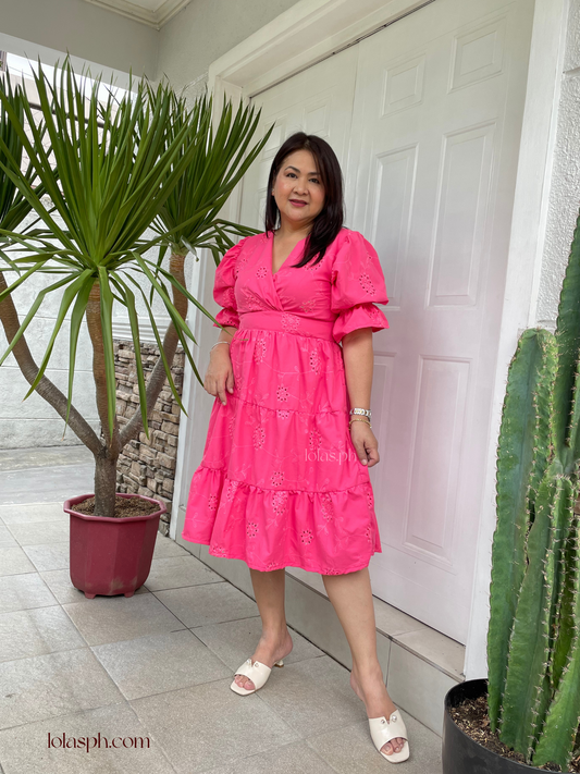 Katarina Dress (Fuchsia Eyelet)