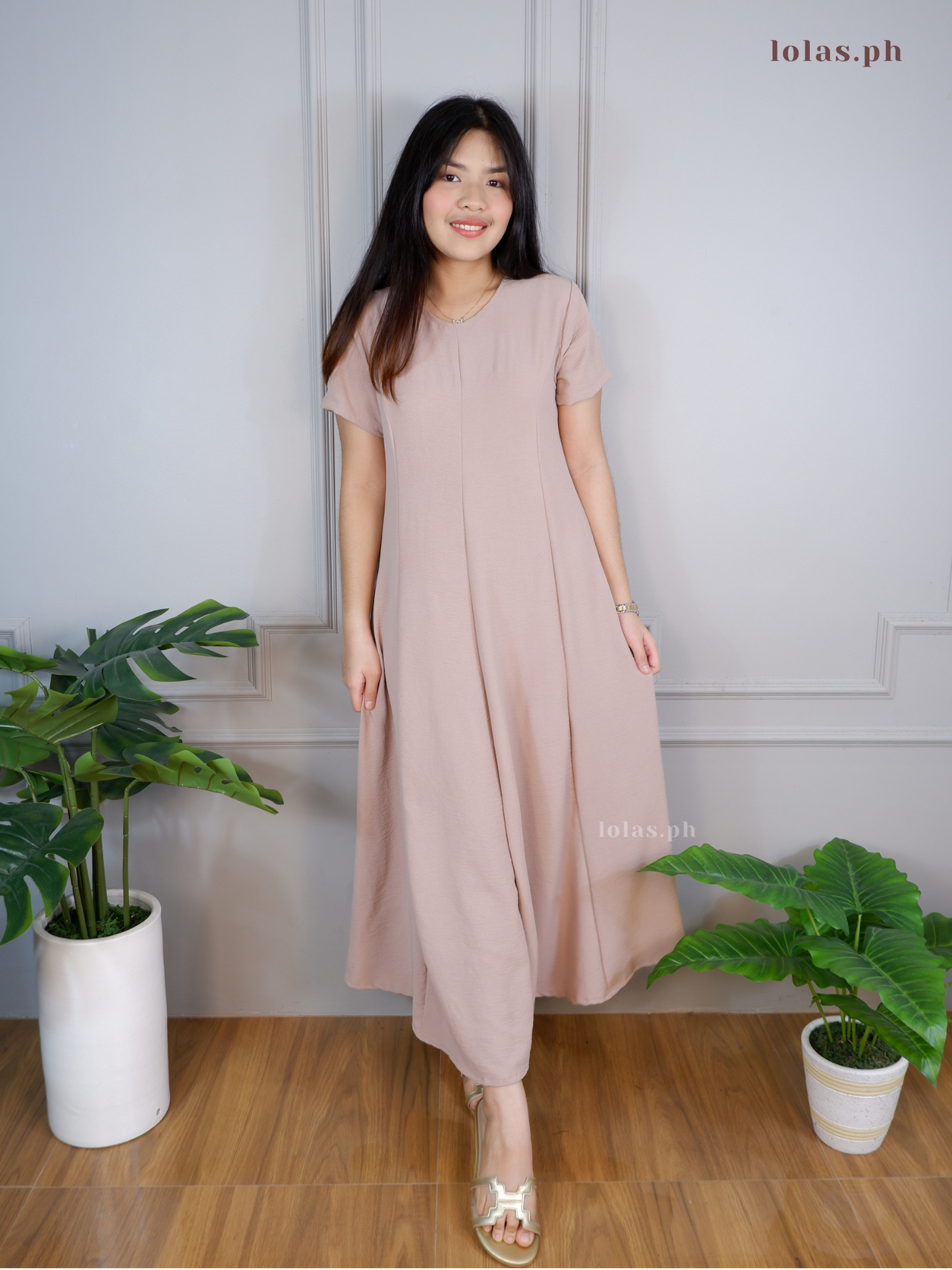 Kathleen Dress (Warm Taupe)