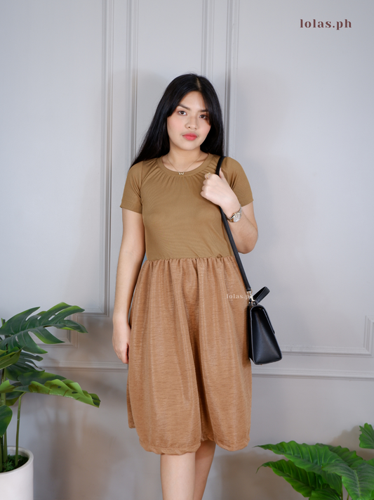 Joan Dress (Textured Brown)