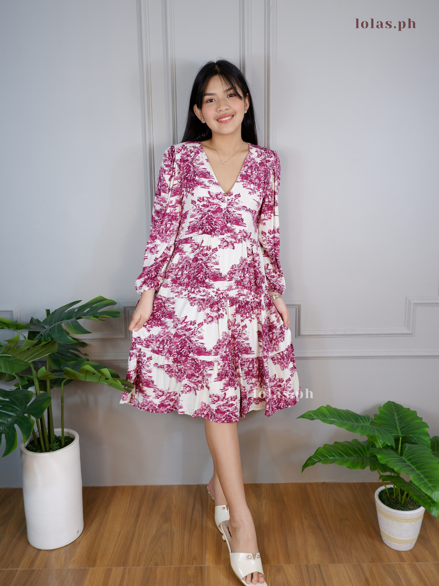 Claudia Dress (Magenta Toile)