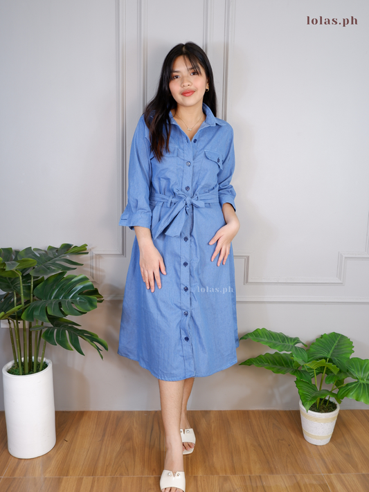 Megan Dress (Blue Denim)